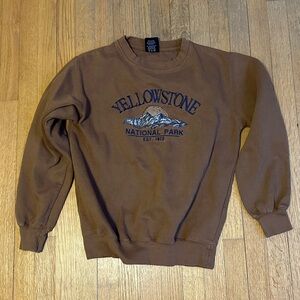Yellowstone National Park Brown Crewneck